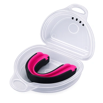 Protecție Dentară Budo Best YE-026-2B cu Cutie – GalbenNegru și NegruRoz Mouthguard pentru Box, MMA, Kickboxing și Muay Thai