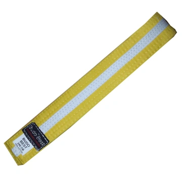Centura BJJ Galben/Alb - 4 cm
