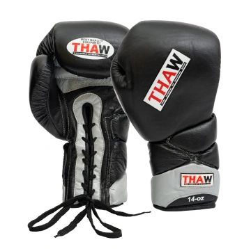 Mănuși de box ThaW Pro Lace din piele naturală premium, cu prindere profesională cu șiret.