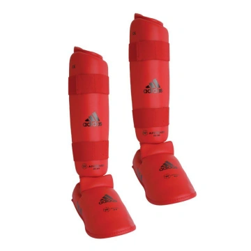 Tibiere Adidas pentru Karate - omologate WKF – Roșu