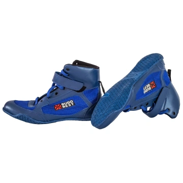 Ghete de box Budo Best – piele artificială, performanță și stabilitate în ring – Albastru