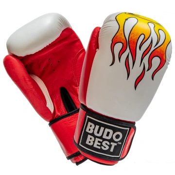 Mănuși de Box Budo Best Flăcări | Piele de Vacă Premium