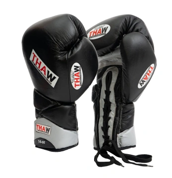 Mănuși de box ThaW Pro Lace din piele naturală premium, cu prindere profesională cu șiret.