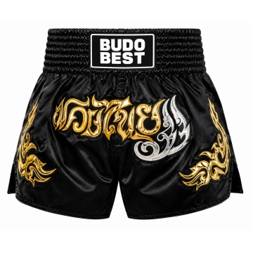 Pantaloni Scurți Muay Thai Budo Best H-3 – Șort Profesional Kickboxing & Thai Boxing vedere frontala