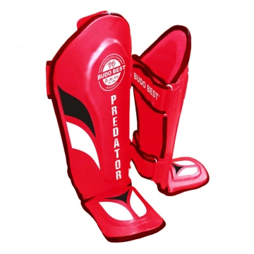Tibiere Kickbox Budo Best Predator din piele naturala – Roșu