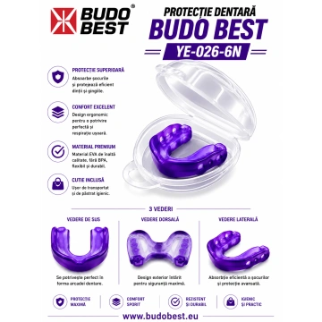 Protecție Dentară Budo Best New Delux cu Cutie YE-026-6N – Mouthguard pentru Sporturi de Contact