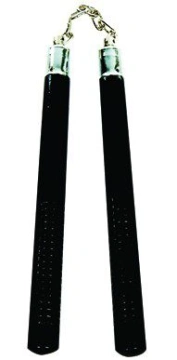 Nunchaku din lemn cu lant, 19 caneluri - C120