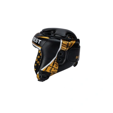 Casca protectie box Predator 2.0 neagra cu auriu din piele naturala