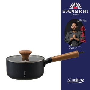 Caserola din Aluminiu cu Capac 1.4L, 16 cm, Rikito Watanabe Samurai Gourmet – Cooking by Heinner