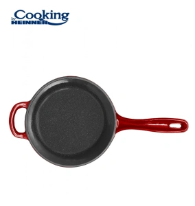 Caserola din Fonta Emailata cu Capac 19 x 9 cm, 1.8 L, Red Line, Cooking by Heinner