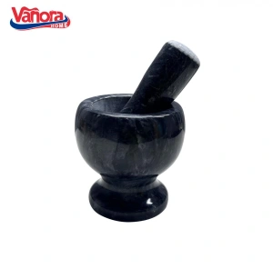 Mojar cu Pistil din Marmura 9.5 cm, Negru, Vanora Home