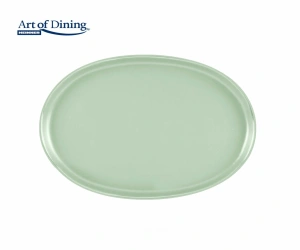 Platou ceramica 30x20 cm Yvonne Heinner, verde, pentru servire