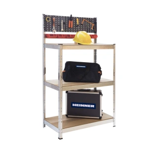 Raft metalic cu 3 polite reglabile, otel galvanizat, 78 x 38 x 142 cm