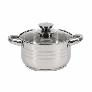 Semioala Heinner Myra din Inox cu Capac, 18 cm, 2.5 L, Baza 5 Straturi, Inductie