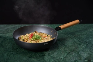Tigaie Wok 24 cm cu Capac Sticla | Samurai Gourmet