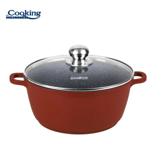 Cratita din Aluminiu cu Capac 22 cm, 3 L, Calabria Cooking by Heinner, Interior Ceramic, Inductie