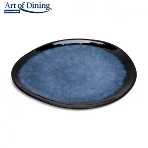 Farfurie Ovala din Ceramica 28 cm Serenity Art of Dining by Heinner – Albastru cu Efect Glazurat