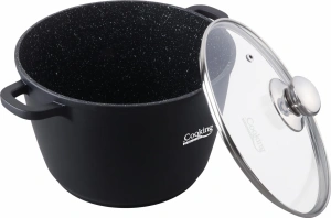 Oala Aluminiu Turnat cu Capac Cooking by Heinner Dark Line 10 L