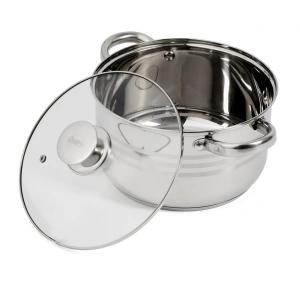 Semioala Heinner Myra Inox 22 cm, 4.5 L, cu Capac, Inductie