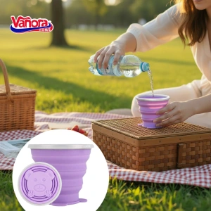 Pahar pliabil silicon 270 ml - Portabil si reutilizabil