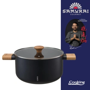 Semioala din aluminiu cu capac Cooking by Heinner Rikito Watanabe, 24 cm, 5.3 L