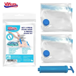 Set 3 Piese Vidare cu Pompa Vanora Home | 2 Saci Vacuum