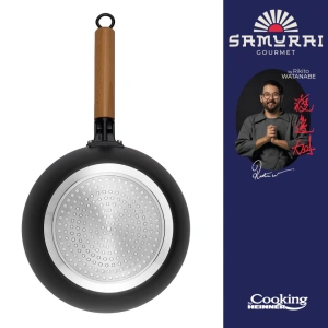 Tigaie Wok 26 cm cu Capac Sticla | Samurai Gourmet