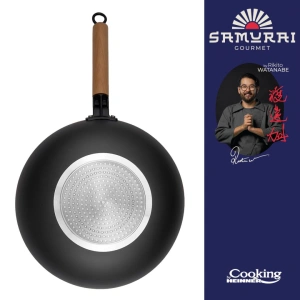 Tigaie Wok 32 cm Aluminiu Ceramica Antiaderenta | Samurai Gourmet