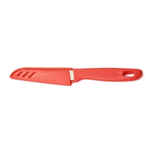 Cutit de Bucatarie Vanora Home cu Teaca, Lama 9,5 cm, Rosu