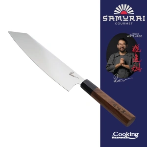 Cutit Gyuto 23 cm Rikito Watanabe Samurai Gourmet, Cooking by Heinner, lama inox, maner lemn