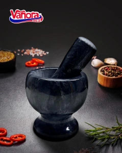 Mojar cu Pistil din Marmura 9.5 cm Negru | Vanora
