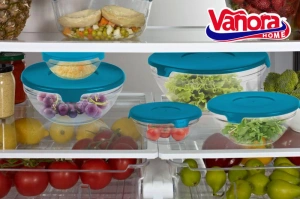 Set 5 Boluri Sticla cu Capac Vanora Home 130-900 ml
