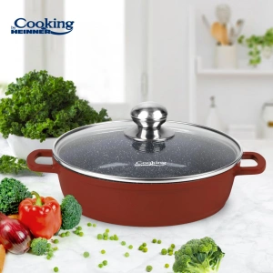 Cratita Heinner Calabria 24 cm, 2.6 L, Aluminiu, Capac