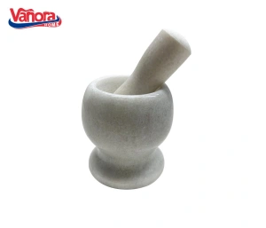 Mojar cu Pistil din Marmura 9,5 cm Vanora Home – Accesoriu pentru Macinat Condimente si Ierburi
