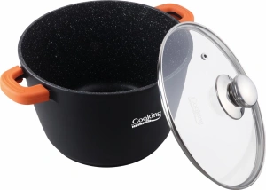 Oala din Aluminiu Turnat cu Capac 6,3 L, 24 x 16,5 cm, Dark Line – Cooking by Heinner