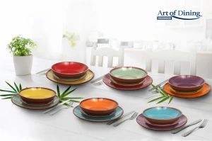 Serviciu Masa 18 Piese Ceramica Aquarelle Heinner