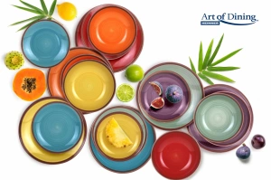 Serviciu Masa 18 Piese Ceramica Aquarelle Heinner