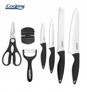 Set Cutite de Bucatarie 8 Piese Carera Cooking by Heinner, Inox, Tocator Bambus si Accesorii
