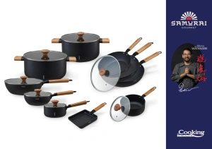 Tigaie Wok 20 cm cu Capac Sticla | Samurai Gourmet