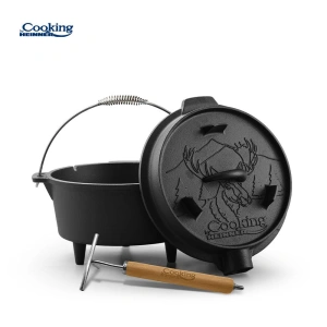 Ceaun din fonta pura HEINNER cu capac, 25 cm, 3.7 L, Nature