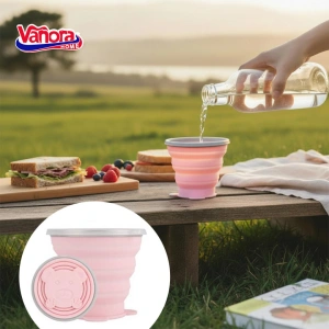 Pahar pliabil silicon 270 ml - Portabil si reutilizabil