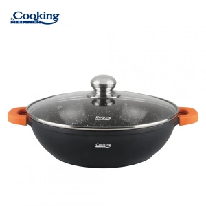 Cratita din Aluminiu cu Capac 4.1L, 28 cm, Dark Line Cooking by Heinner – Cratita pentru Gatit
