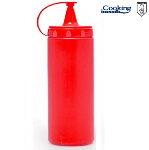 Sticla Dispenser pentru Sosuri 1000 ml Rosie din Plastic – Chef Line Cooking by Heinner