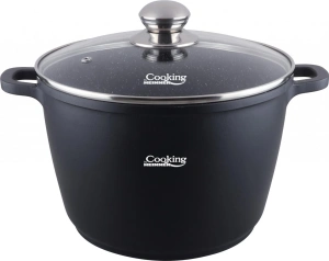 Oala din Aluminiu Turnat cu Capac Cooking by Heinner Dark Line, 10 L, 28 cm