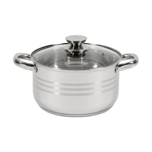 Semioala Heinner Myra din Inox cu Capac, 22 cm, 4.5 L, Baza 5 Straturi, Inductie