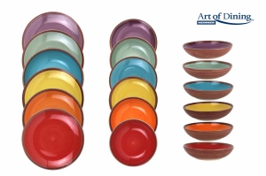 Serviciu Masa 18 Piese Ceramica Aquarelle Heinner