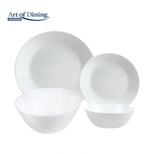 Serviciu de masa din opal alb 19 piese Ariana Art of Dining, pentru 6 persoane