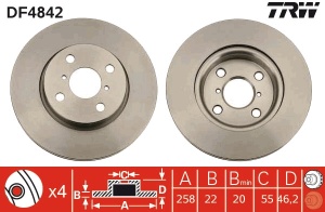 TRW DF4842 kočioni disk-3
