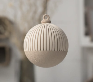 Glob de Crăciun 3D Armonia – Ornament Modern cu Design Striat, Aspect Premium și Eleganță Minimalistă pentru Brad - Img 2