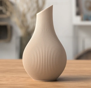 Vază „Elegance” 3D – Vază Decorativă cu Striații Verticale, Design Modern